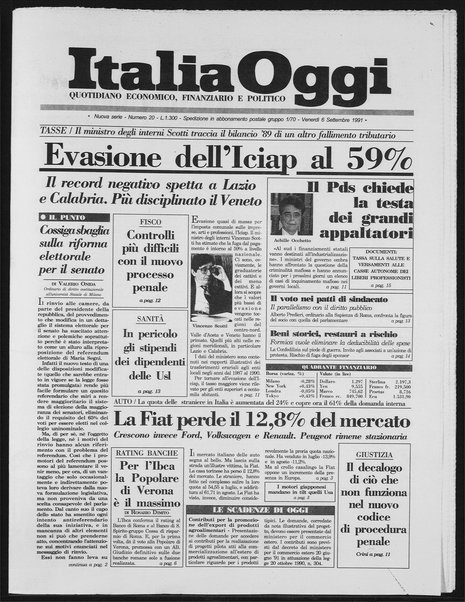 Italia oggi : quotidiano di economia finanza e politica